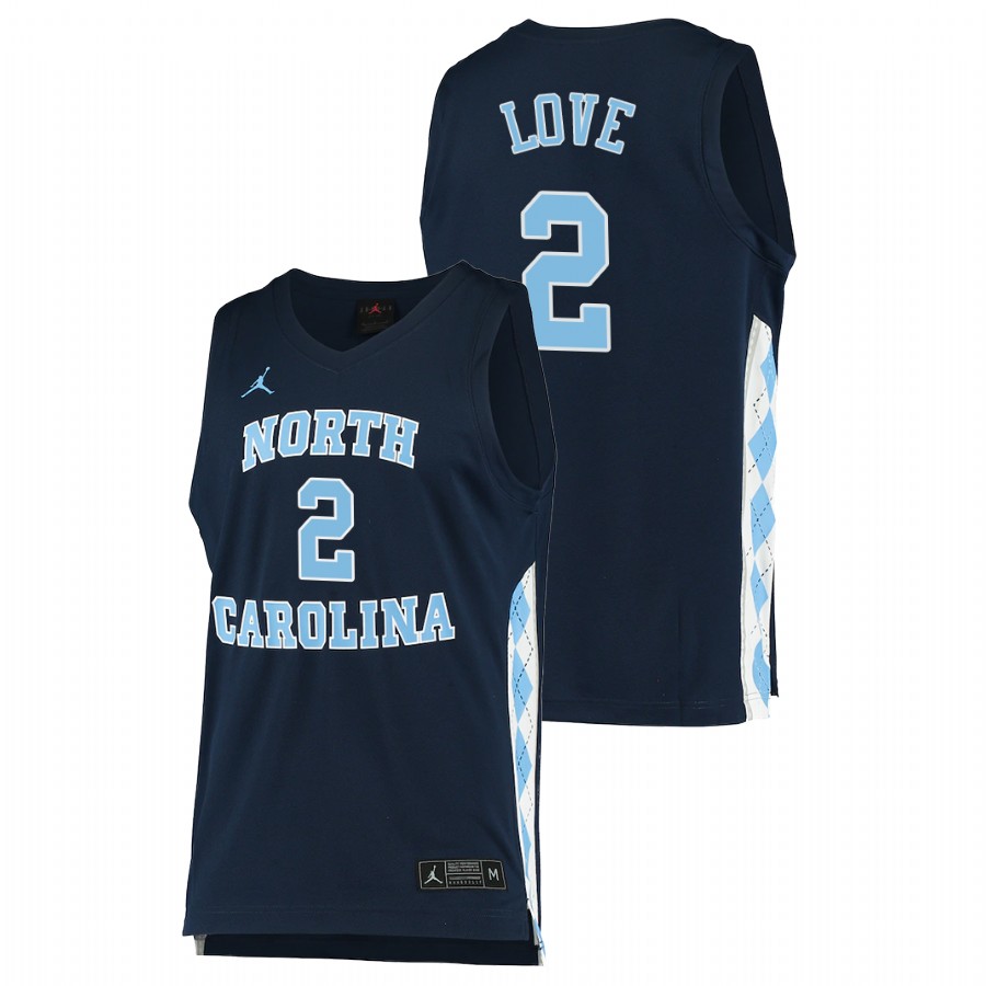 men north carolina tar heels caleb love 2020 21 alternate college basketball navy jersey