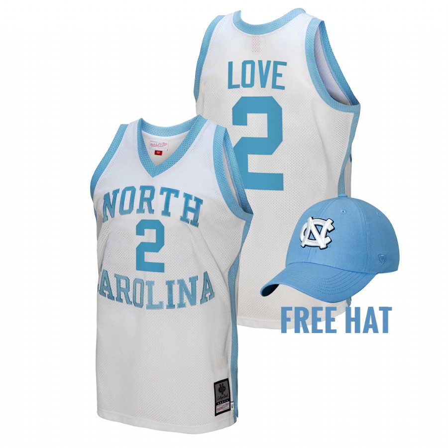 men north carolina tar heels caleb love 2022 basketball hardwood classics white jersey