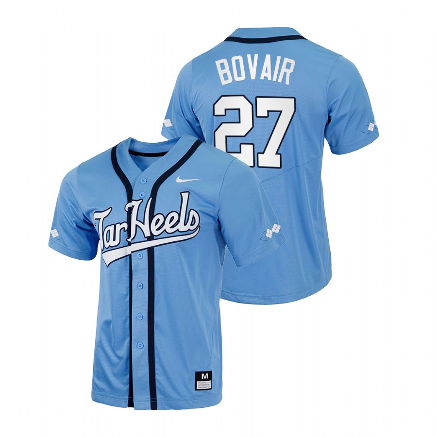 men north carolina tar heels connor bovair blue college baseball jersey