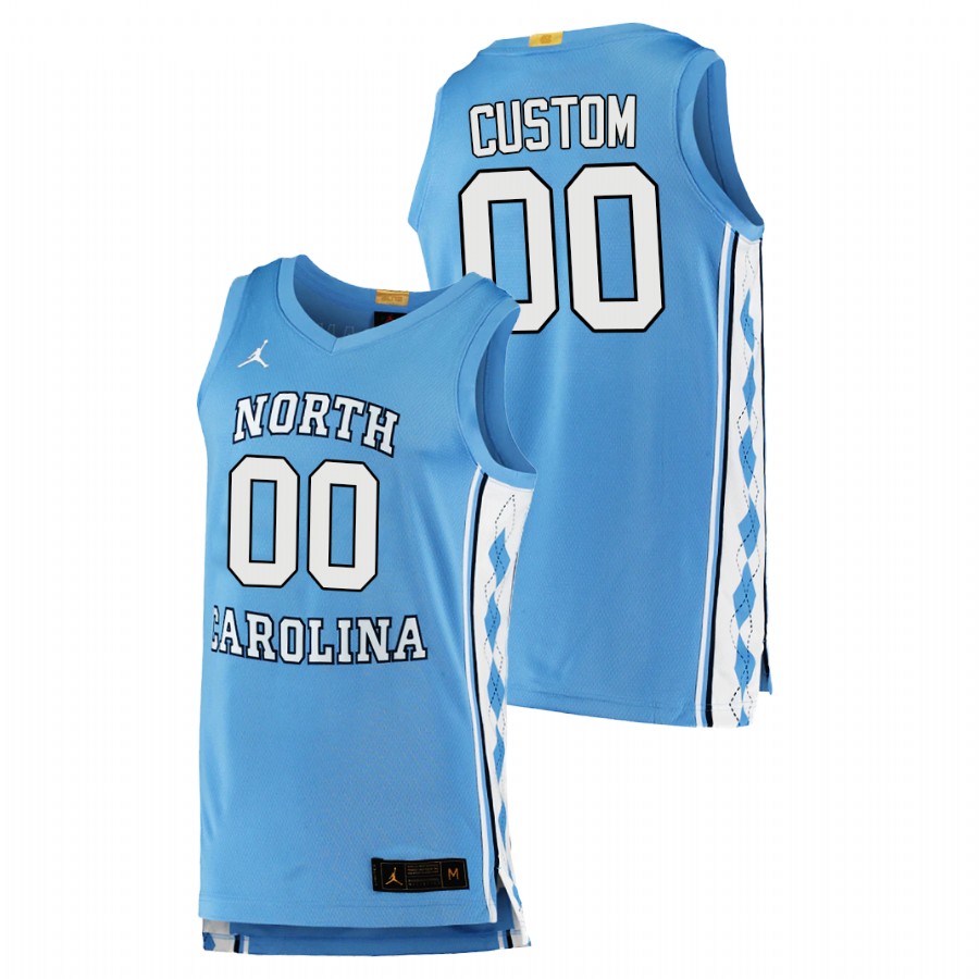 men north carolina tar heels custom 2020 21 college basketball authentic blue jersey
