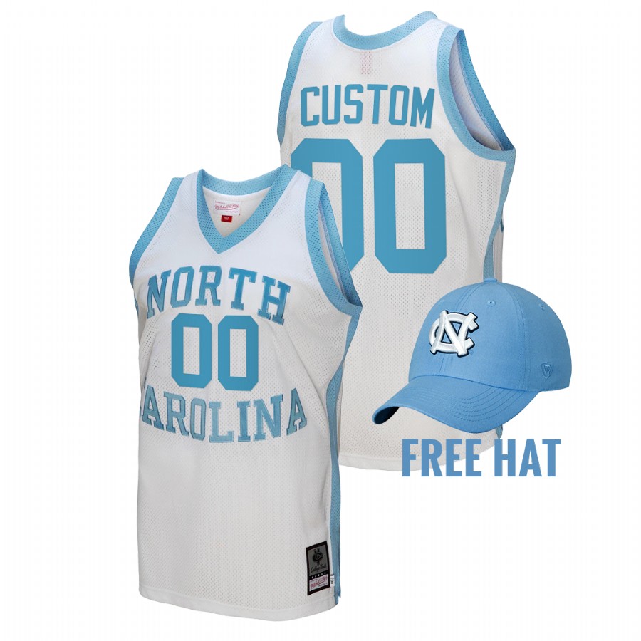 men north carolina tar heels custom 2022 basketball hardwood classics white jersey