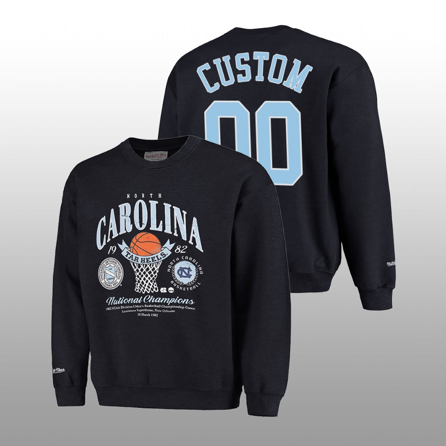 men north carolina tar heels custom premium crew jumper vintage wash black ncaa 82 champs sweatshirt