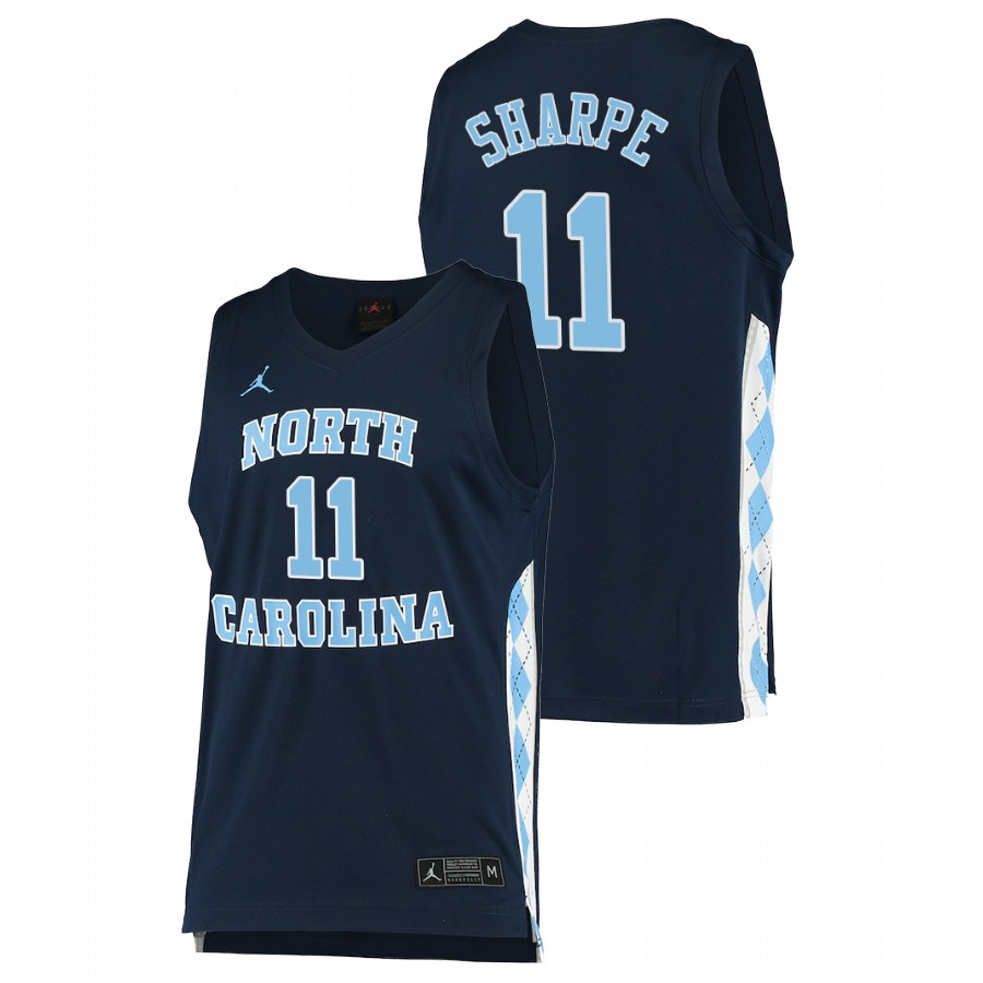men north carolina tar heels day'ron sharpe 2020 21 alternate college basketball navy jersey