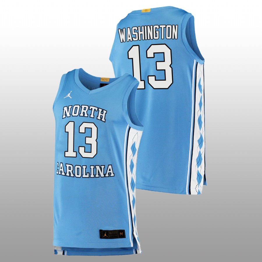 men north carolina tar heels jalen washington 2022 college basketball blue jersey