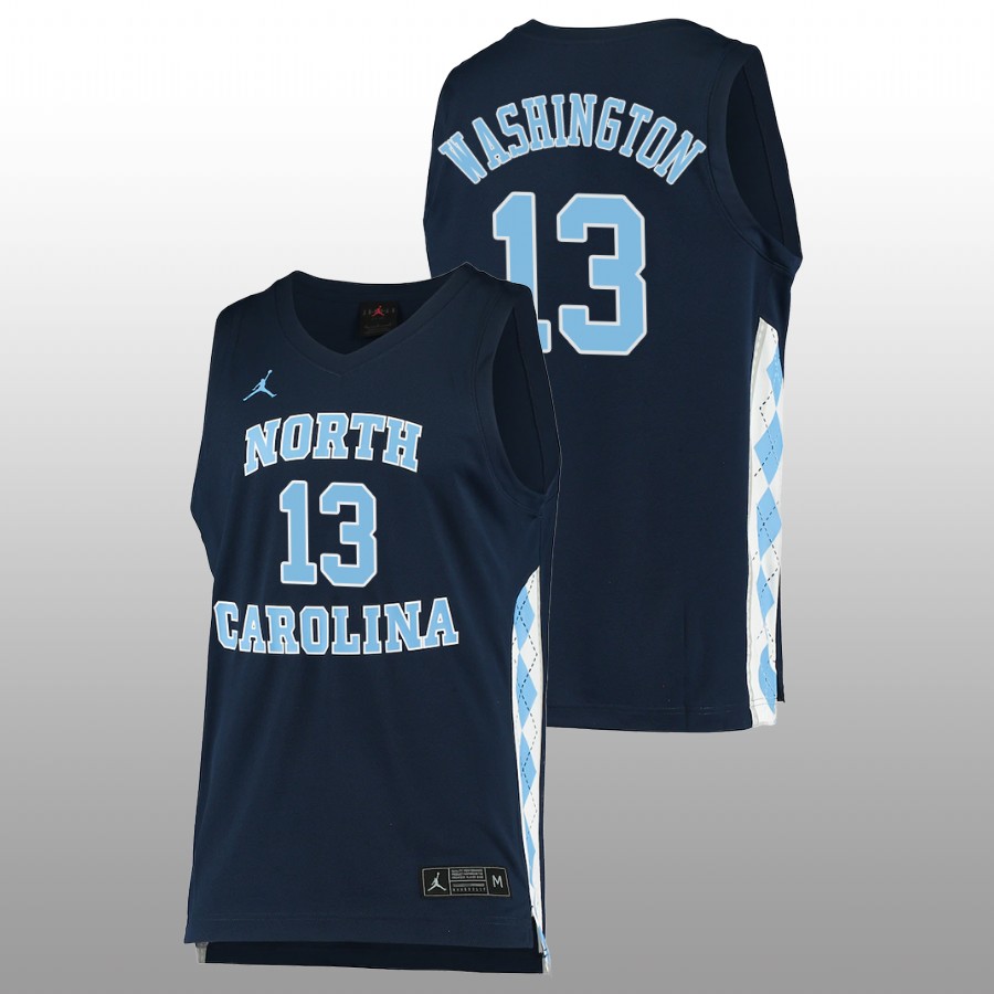 men north carolina tar heels jalen washington 2022 college basketball navy jersey