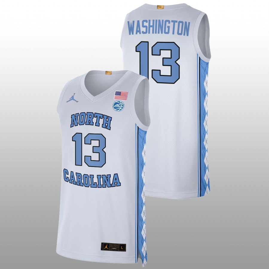 men north carolina tar heels jalen washington 2022 college basketball white jersey