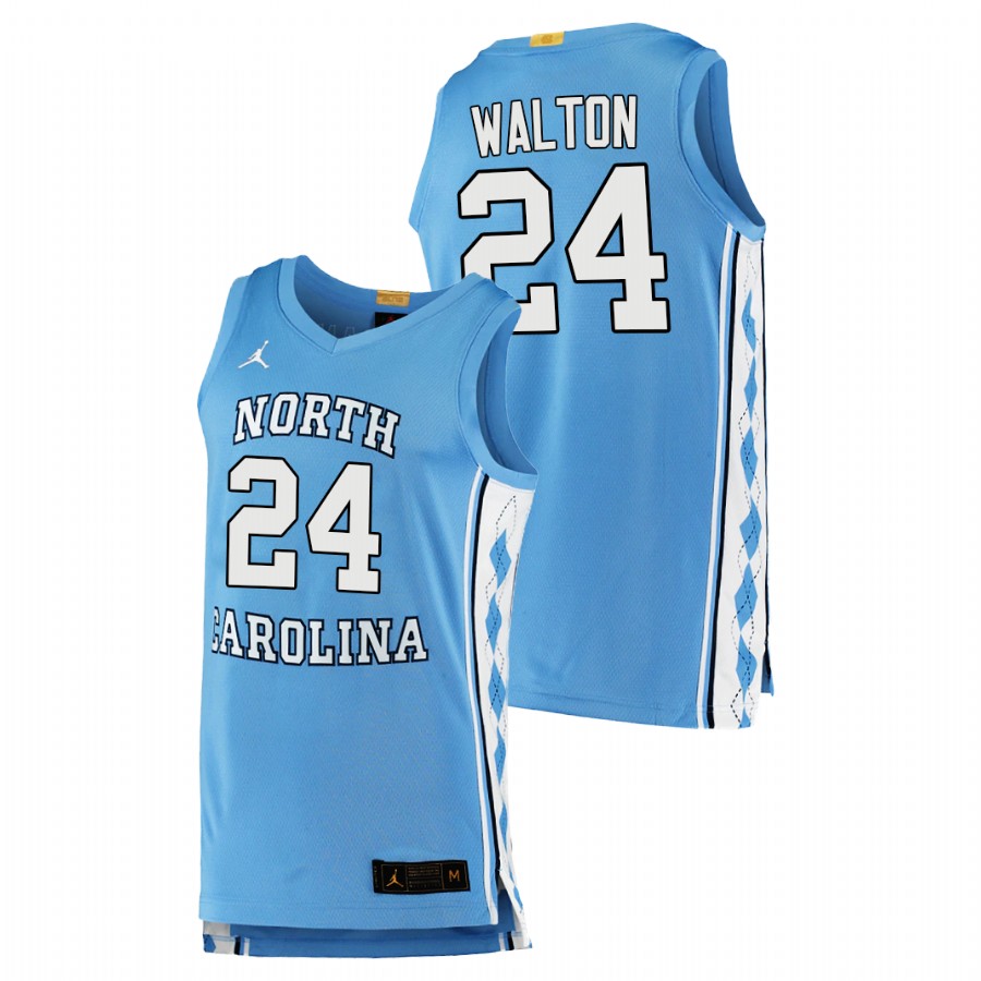 men north carolina tar heels kerwin walton 2020 21 college basketball authentic blue jersey