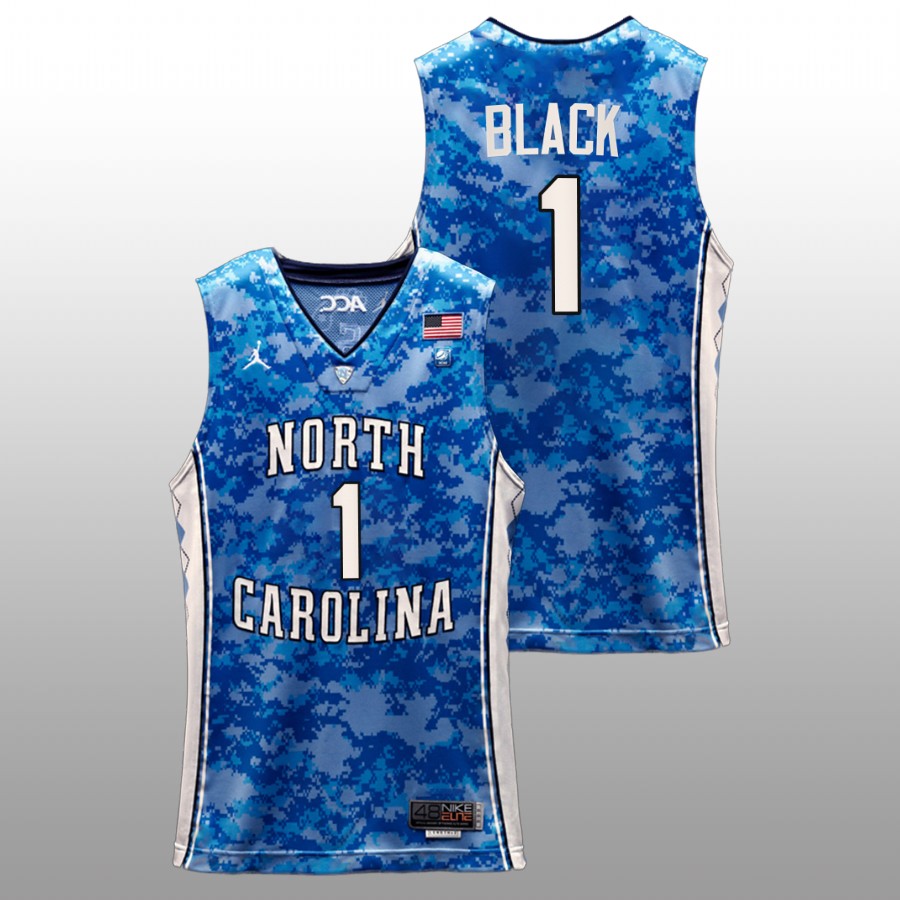 men north carolina tar heels leaky black 2022 basketball carrier classic veterans day blue jersey