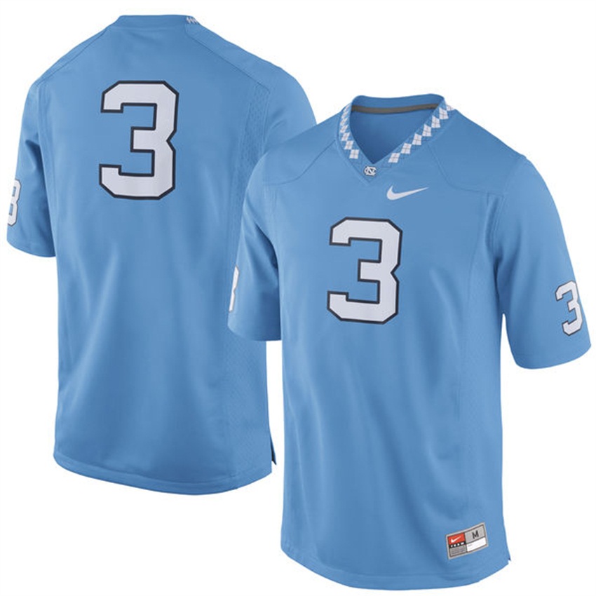 men north carolina tar heels light blue 3 ncaa premier football jersey