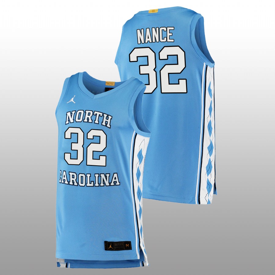 men north carolina tar heels pete nance 2022 college basketball blue jersey