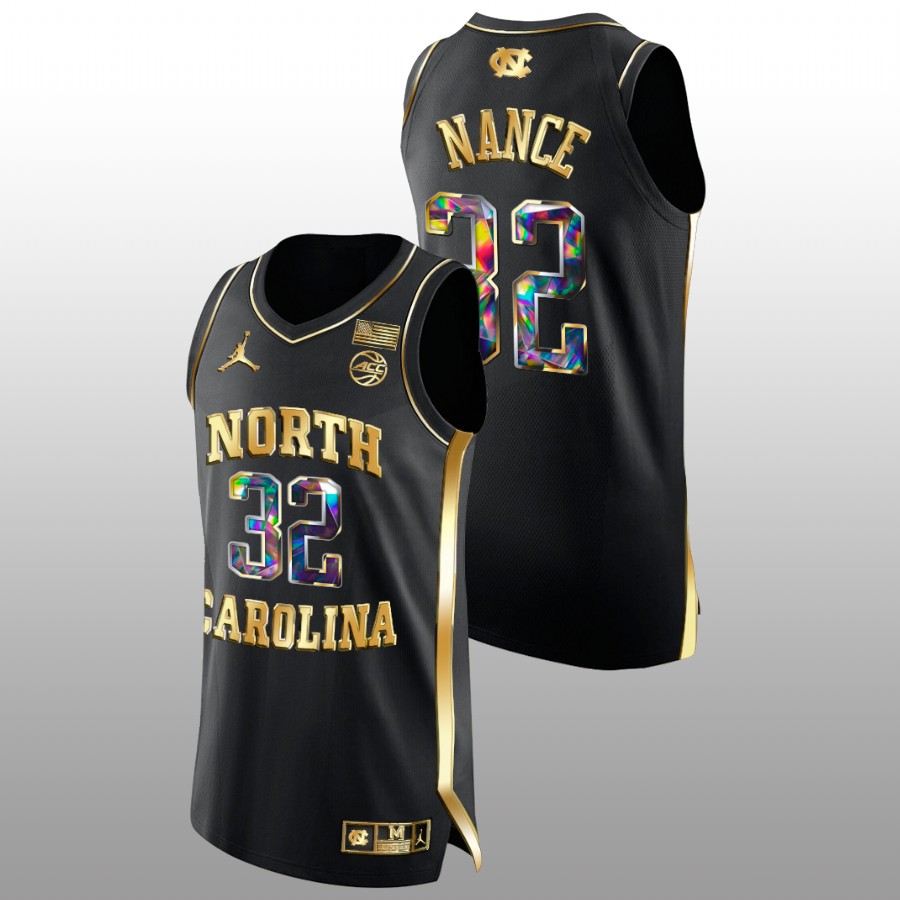 men north carolina tar heels pete nance 2022 college basketball golden diamond black jersey