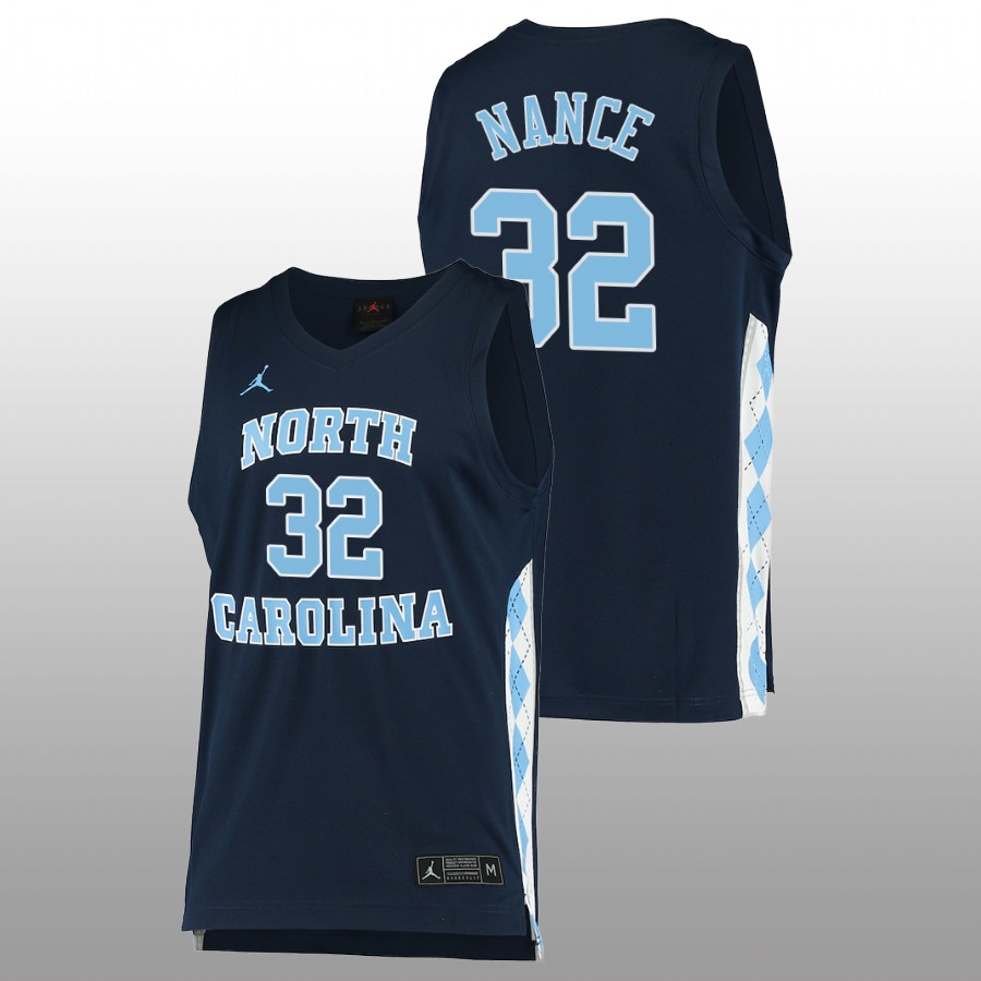 men north carolina tar heels pete nance 2022 college basketball navy jersey