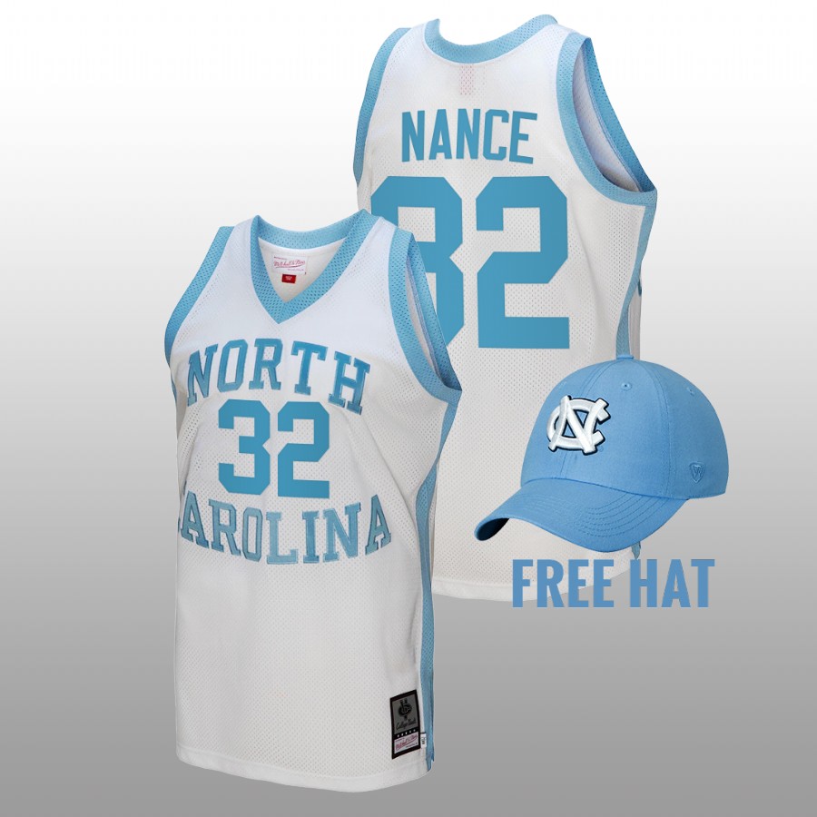 men north carolina tar heels pete nance 2022 free hat classic basketball white jersey