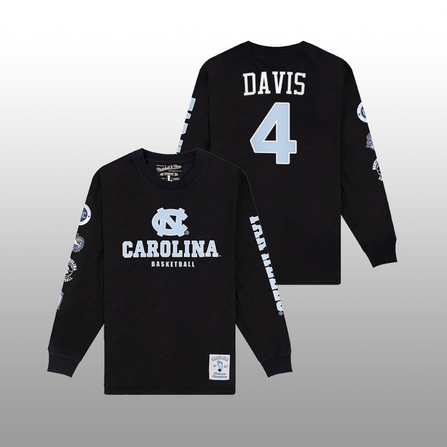 men north carolina tar heels r 1.j. davis black ncaa basketball fadad t shirt