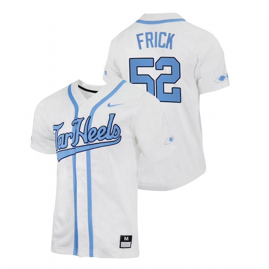 men north carolina tar heels tomas frick white 2022college baseball replica jersey