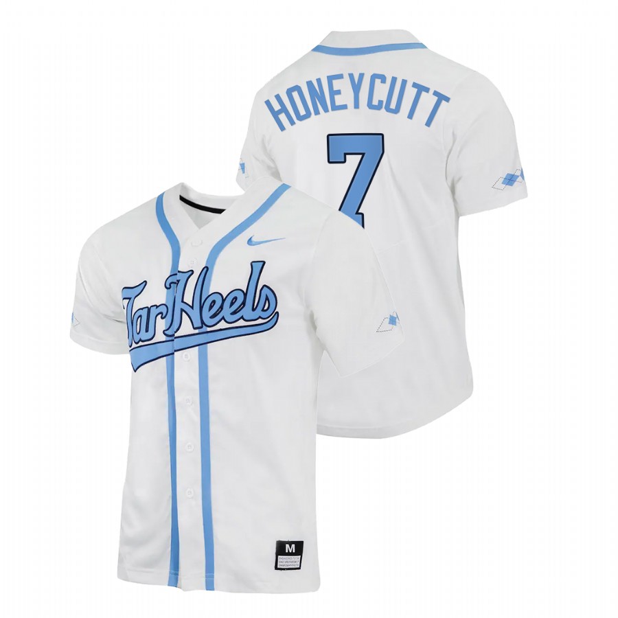 men north carolina tar heels vance honeycutt white 2022college baseball replica jersey