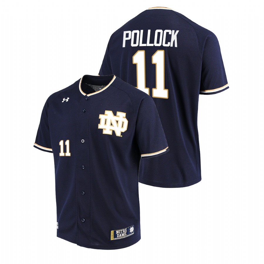 men notre dame fighting irish a.j. pollock navy college baseball jersey