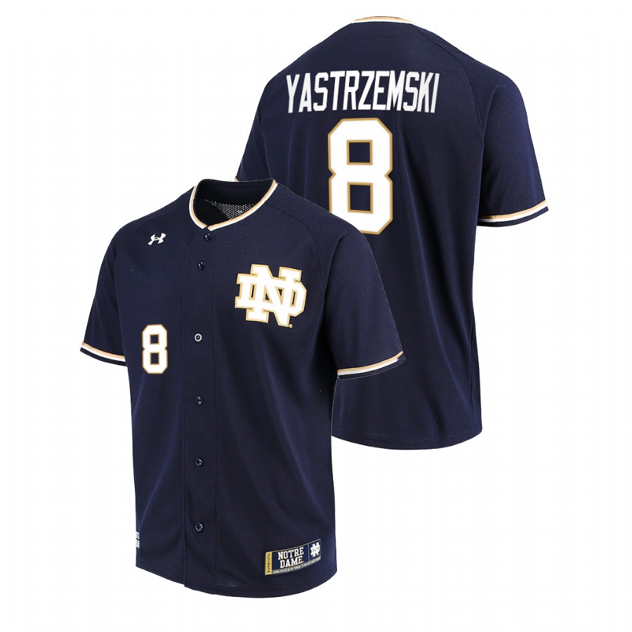 men notre dame fighting irish carl yastrzemski navy college baseball jersey