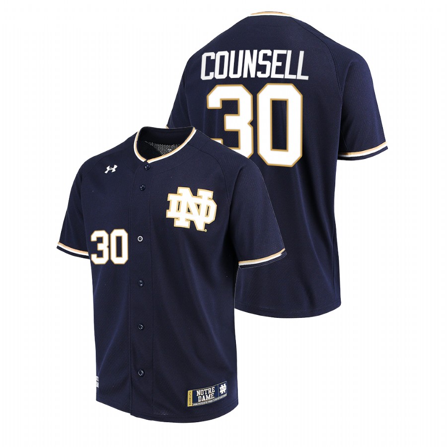 men notre dame fighting irish craig counsell navy college baseball jersey