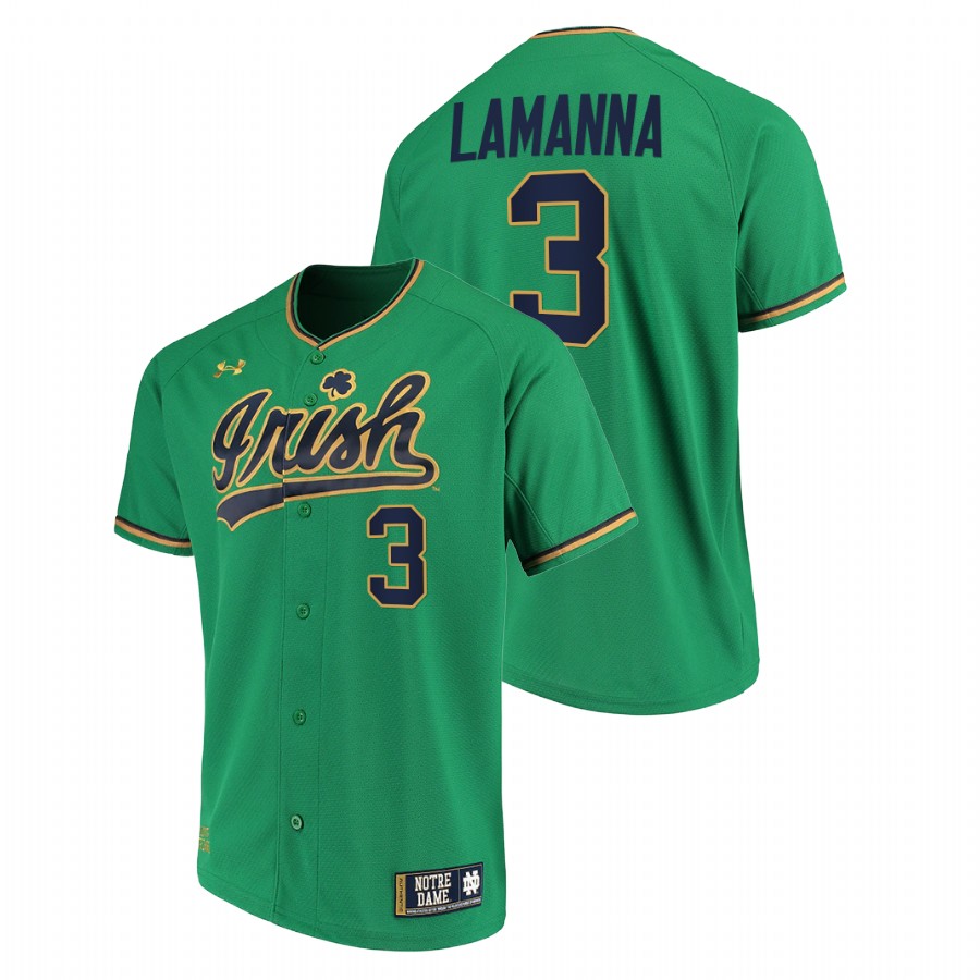 men notre dame fighting irish david lamanna green college baseball replica jersey