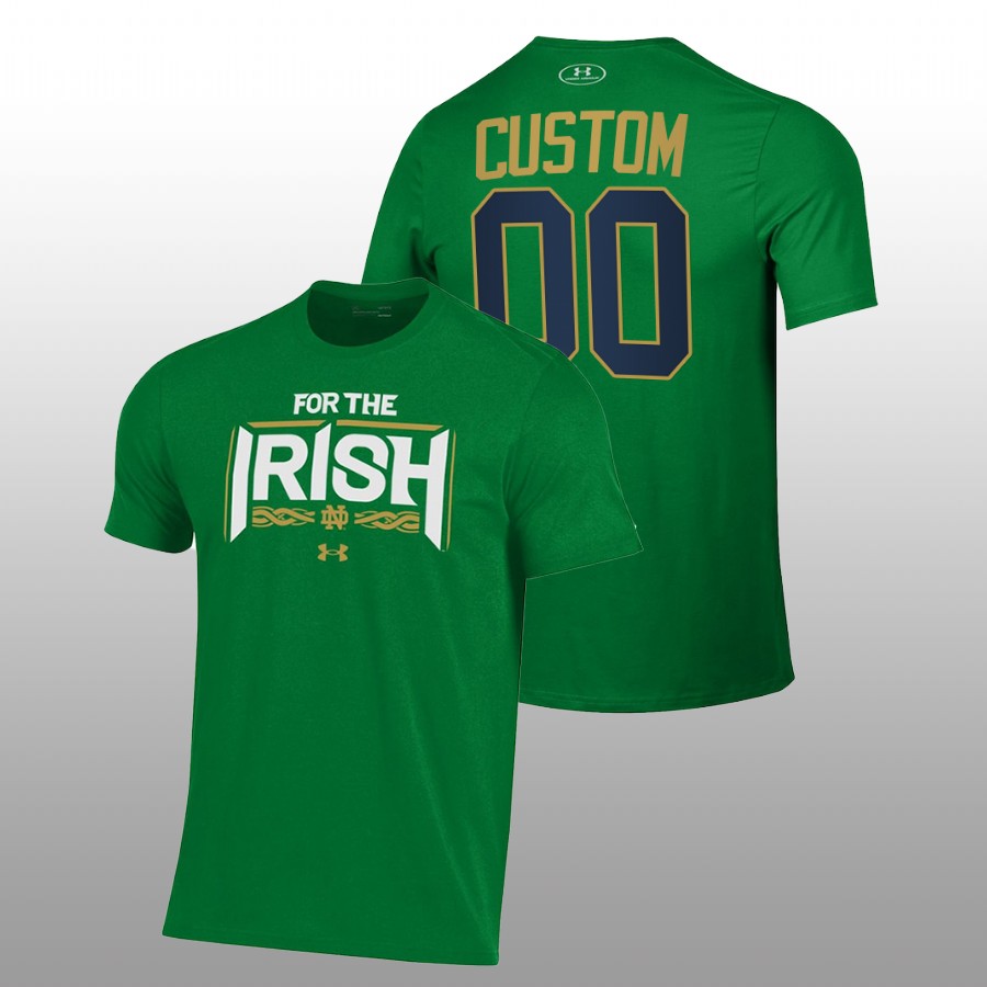 men notre dame fighting irish for the irish performance custom green t shirt