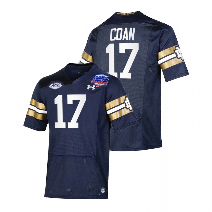 men notre dame fighting irish jack coan college football playoff 2022 fiesta bowl navy jersey