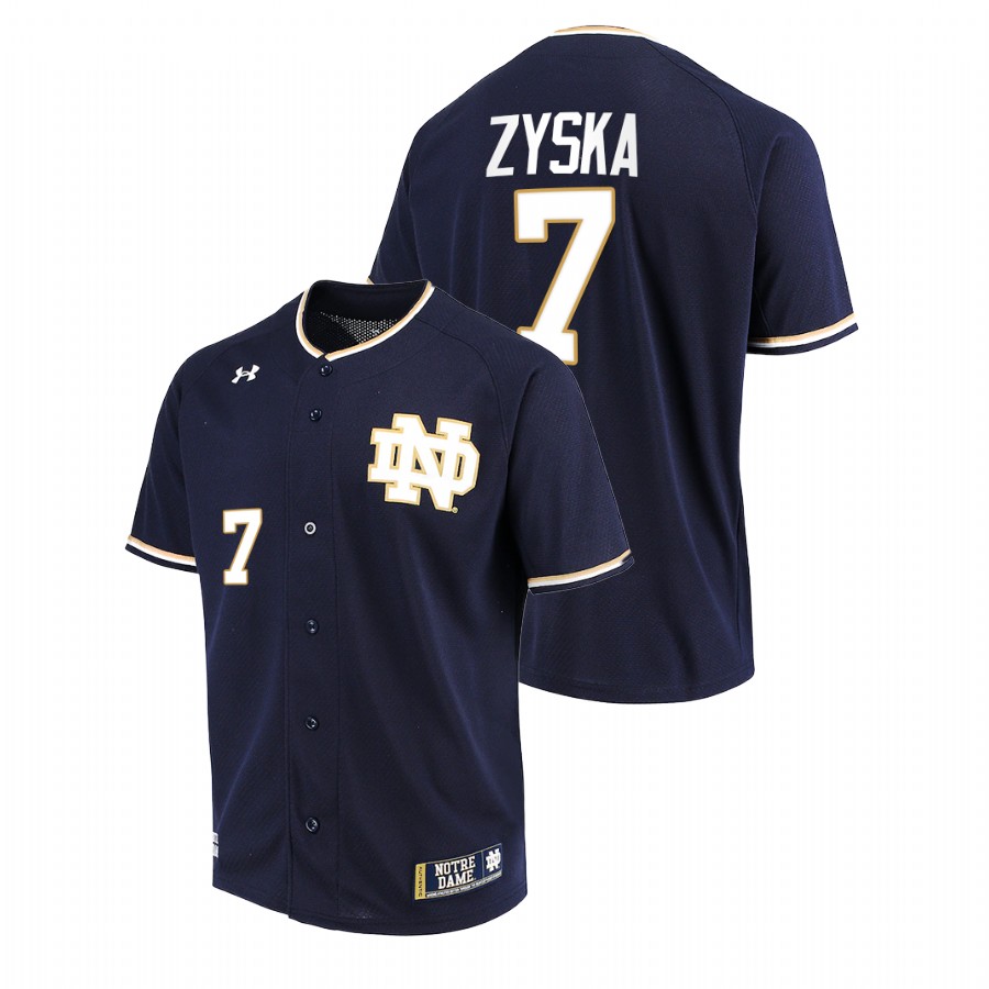men notre dame fighting irish jack zyska navy college baseball jersey