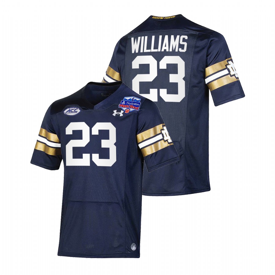 men notre dame fighting irish kyren williams college football playoff 2022 fiesta bowl navy jersey
