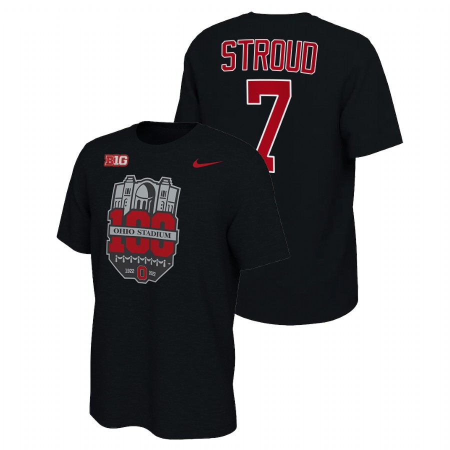 men ohio state buckeyes black 100th year stadium anniversary football t shirt 0a