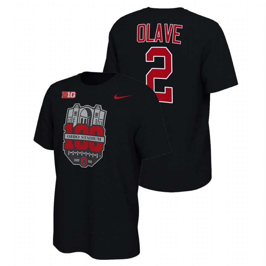 men ohio state buckeyes black 100th year stadium anniversary football t shirt 3a