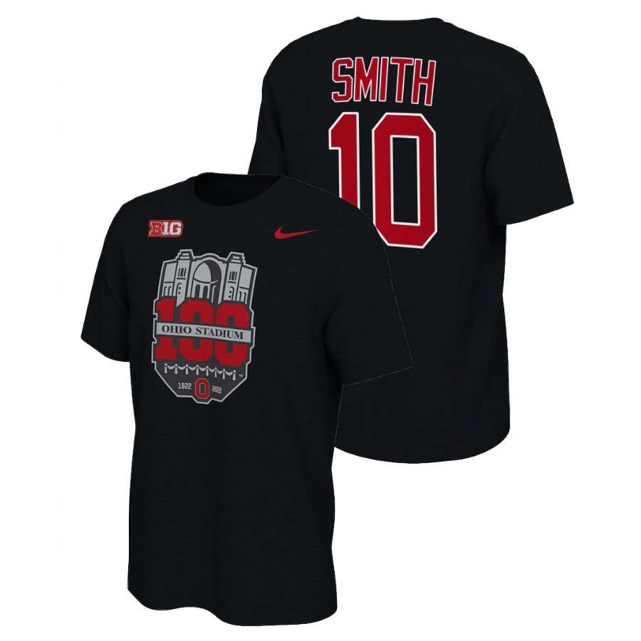 men ohio state buckeyes black 100th year stadium anniversary football t shirt 4a