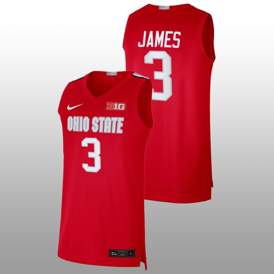 men ohio state buckeyes bronny james 2022 23 alumni basketball red jersey