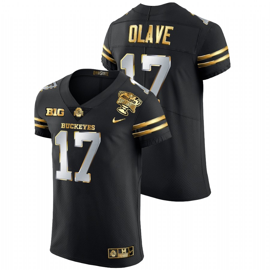 men ohio state buckeyes chris olave black 2021 sugar bowl golden limited jersey