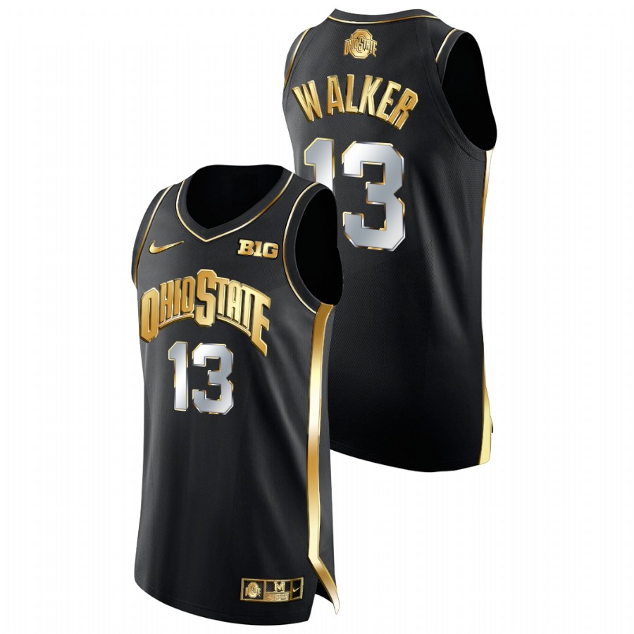 men ohio state buckeyes cj walker college basketball golden edition black jersey