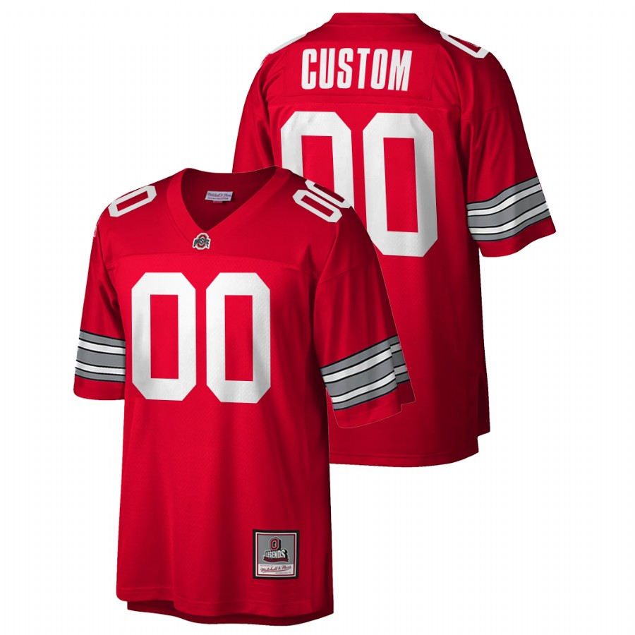 men ohio state buckeyes custom scarlet black throwback game jersey