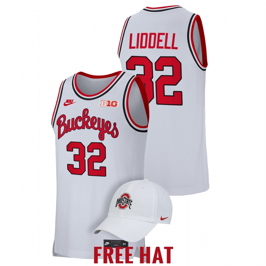men ohio state buckeyes e.j. liddell 2021 22 retro college basketball liddell jersey