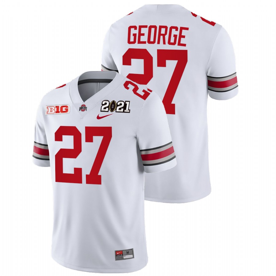 men ohio state buckeyes eddie george white 2021 sugar bowl champions college football playoff jersey