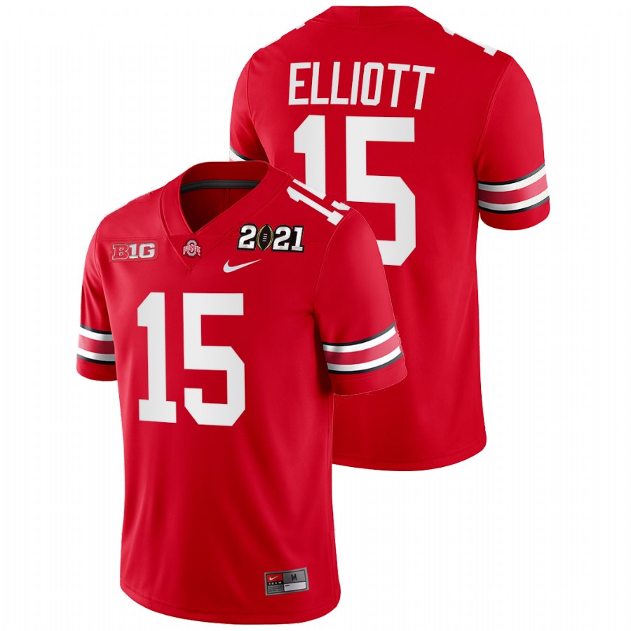 men ohio state buckeyes ezekiel elliott scarlet 2021 sugar bowl champions college football playoff jersey