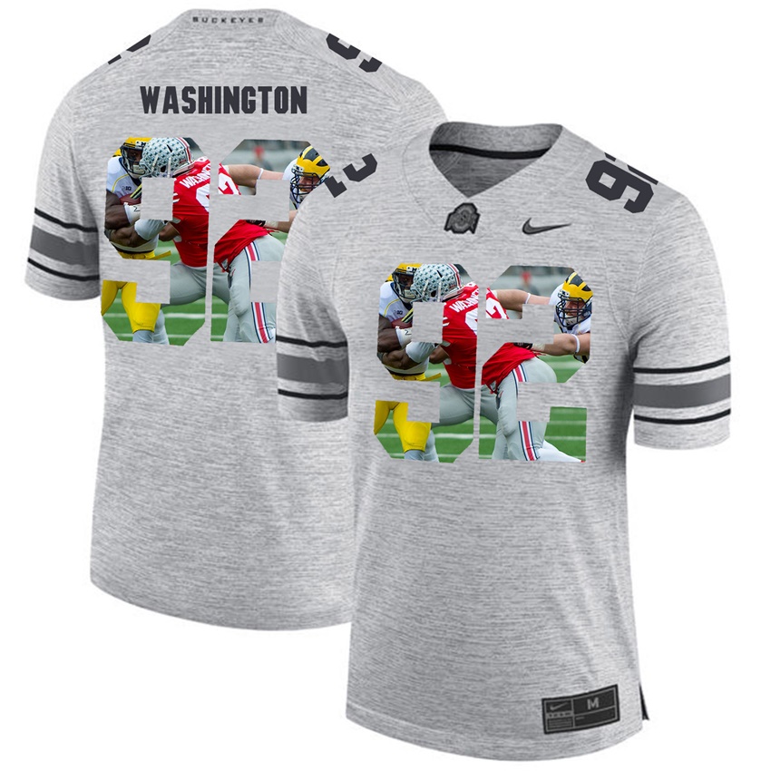 men ohio state buckeyes gray adolphus washington college football jersey