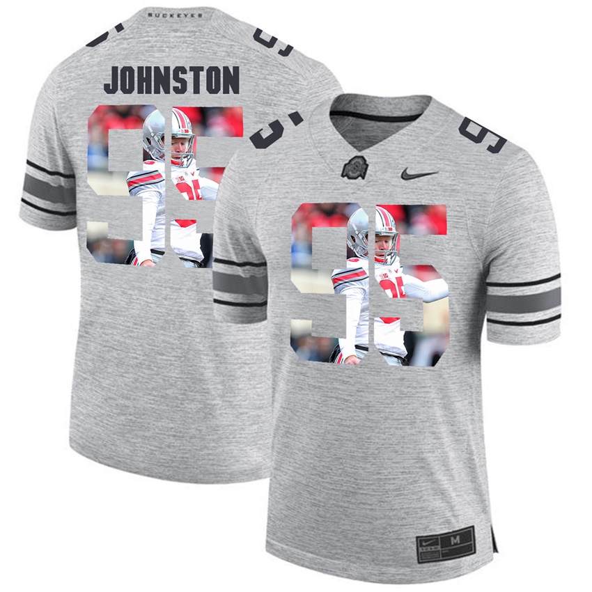 men ohio state buckeyes gray cameron johnston college football jersey