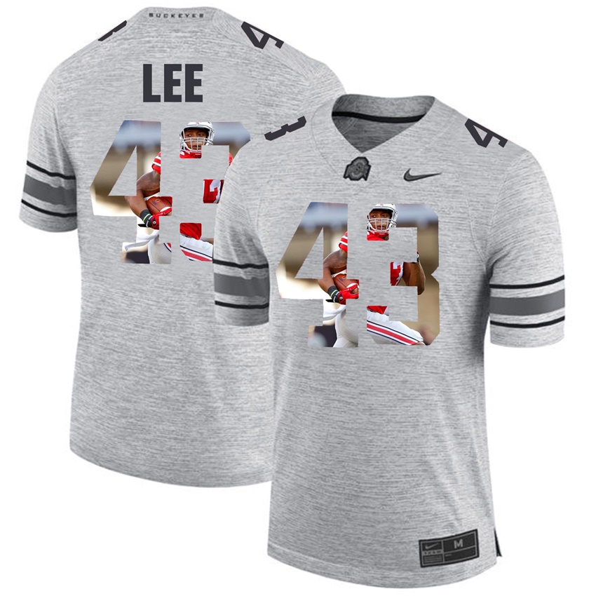 men ohio state buckeyes gray darron lee college football jersey