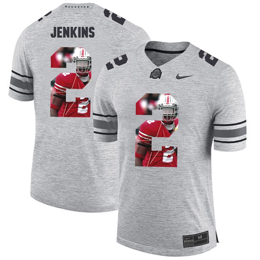 men ohio state buckeyes gray malcolm jenkins college football jersey