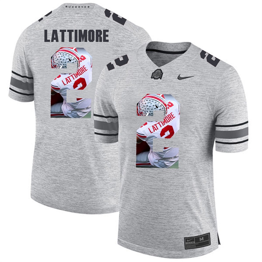 men ohio state buckeyes gray marshon lattimore college football jersey