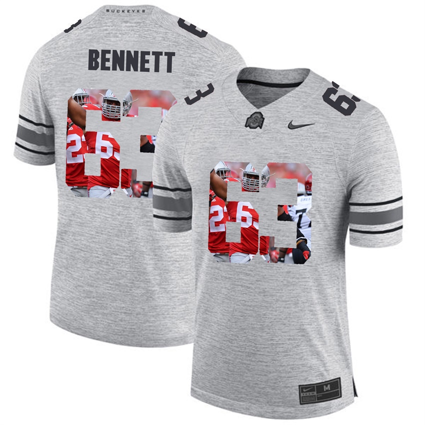 men ohio state buckeyes gray michael bennett college football jersey