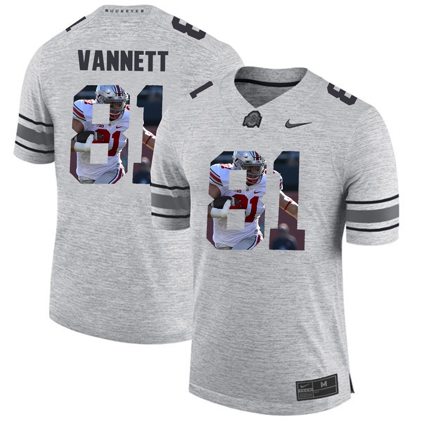 men ohio state buckeyes gray nick vannett college football jersey
