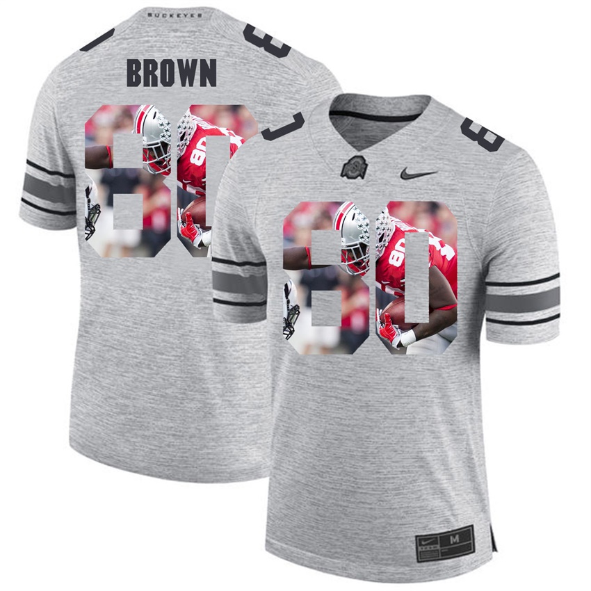 men ohio state buckeyes gray noah brown college football jersey