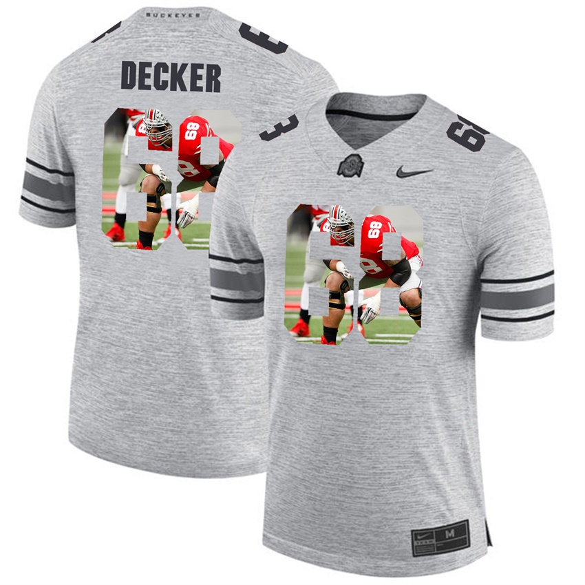 men ohio state buckeyes gray taylor decker college football jersey