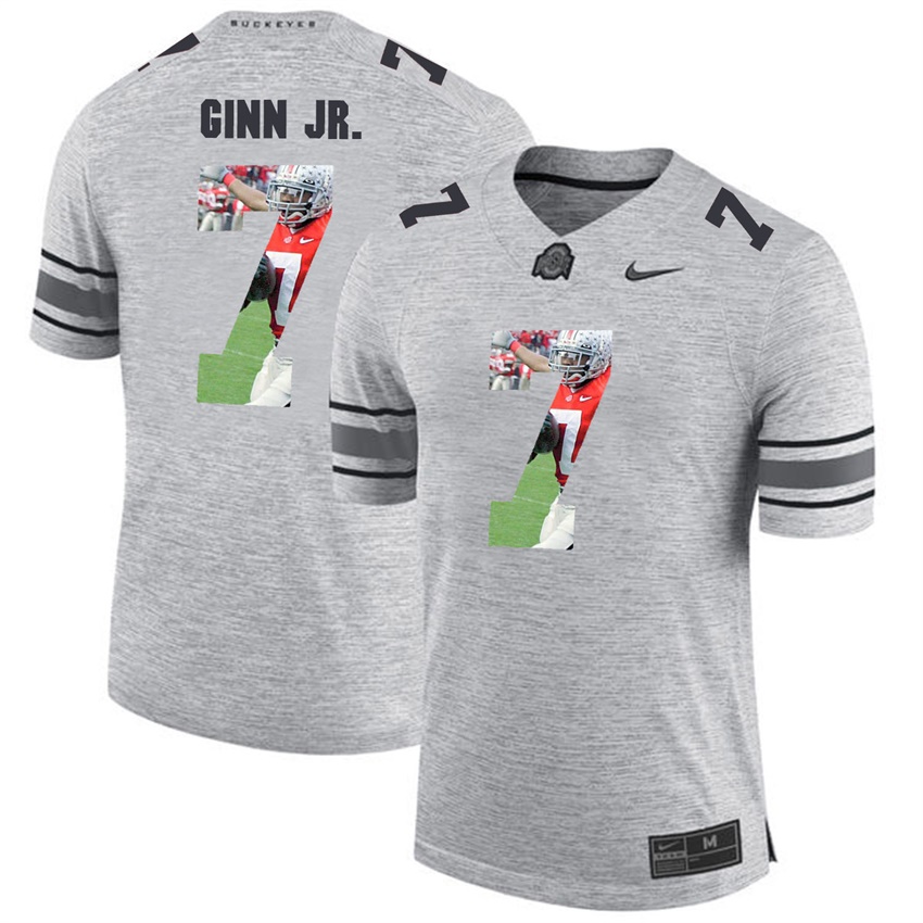 men ohio state buckeyes gray ted ginn jr. college football jersey