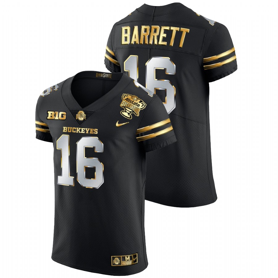 men ohio state buckeyes j.t. barrett black 2021 sugar bowl golden limited jersey