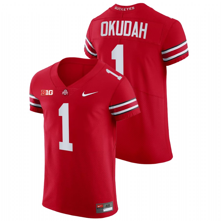 men ohio state buckeyes jeff okudah nfl elite college football all scarlet jersey